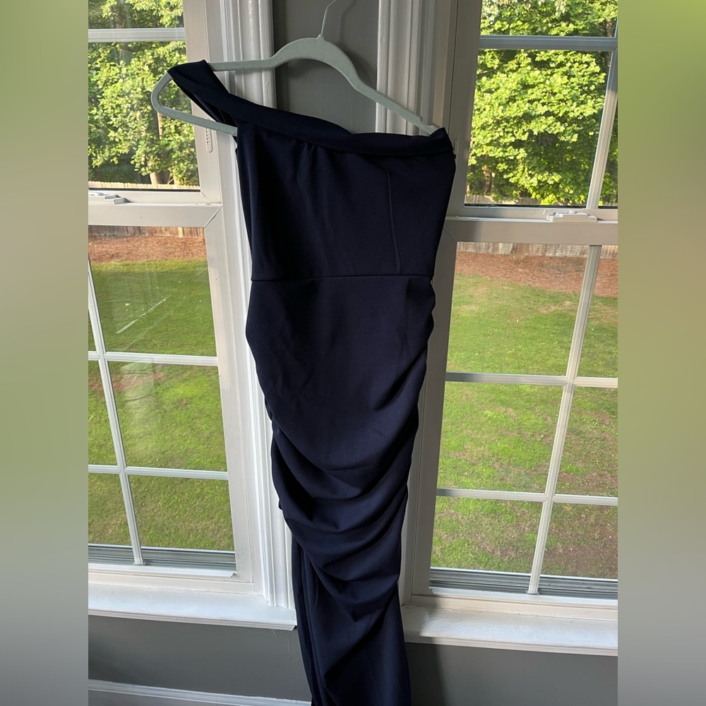 PLT Navy One Shoulder Midaxi Dress - Picture 7 of 7